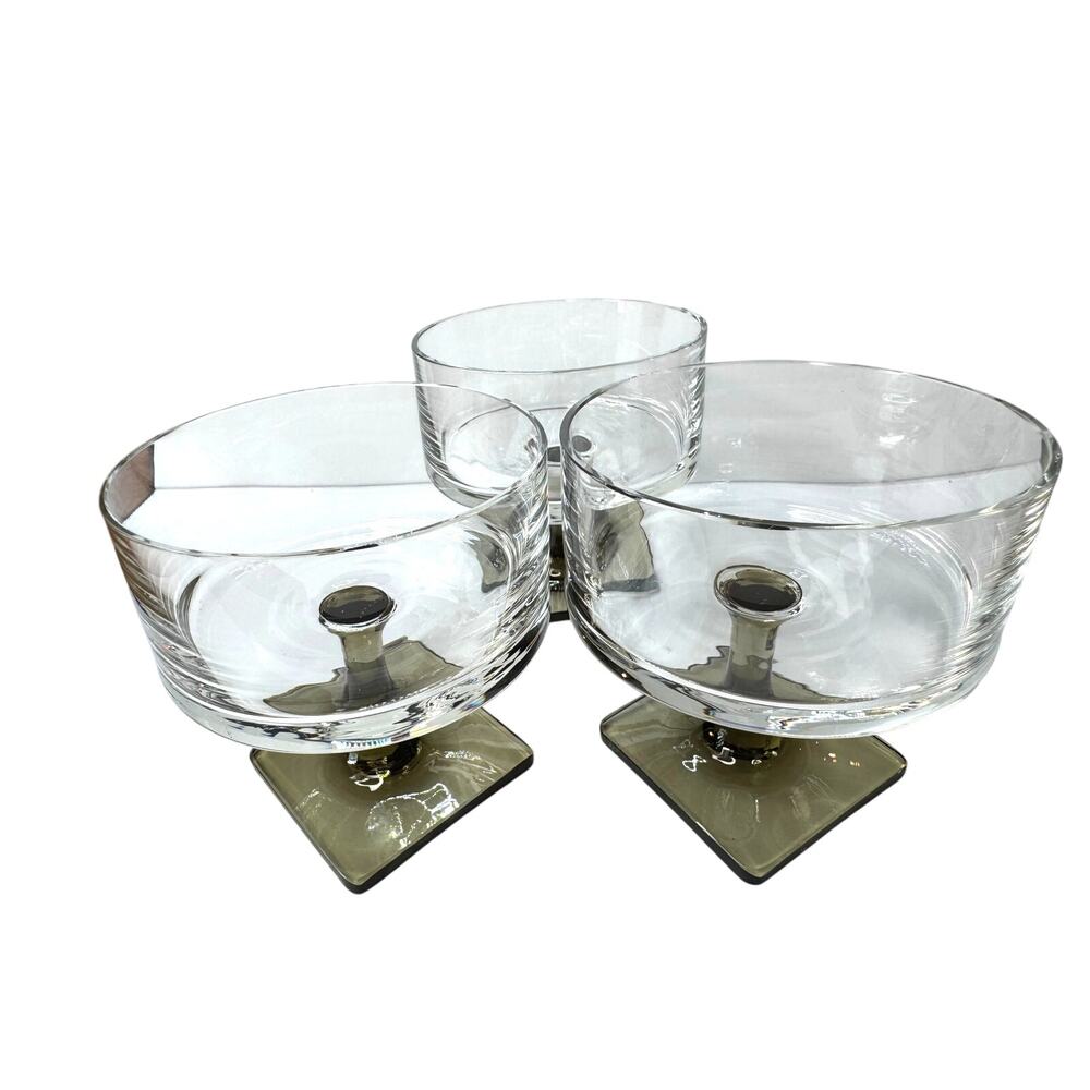 Linear Smoke Collection by Rosenthal Champagne Tall Sherbert Hand Blown Germany
